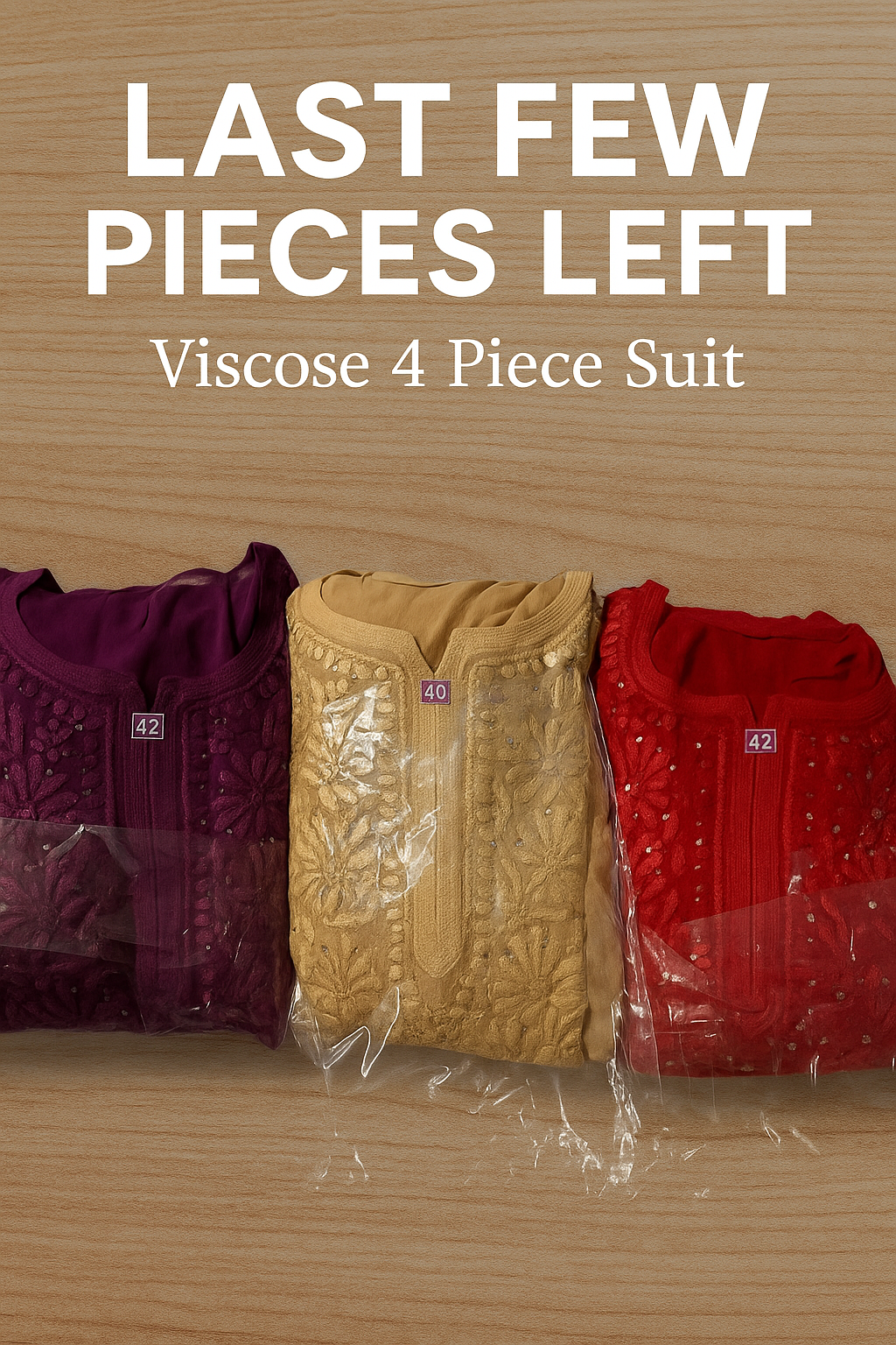 4 Piece Long Viscose Kurta Set